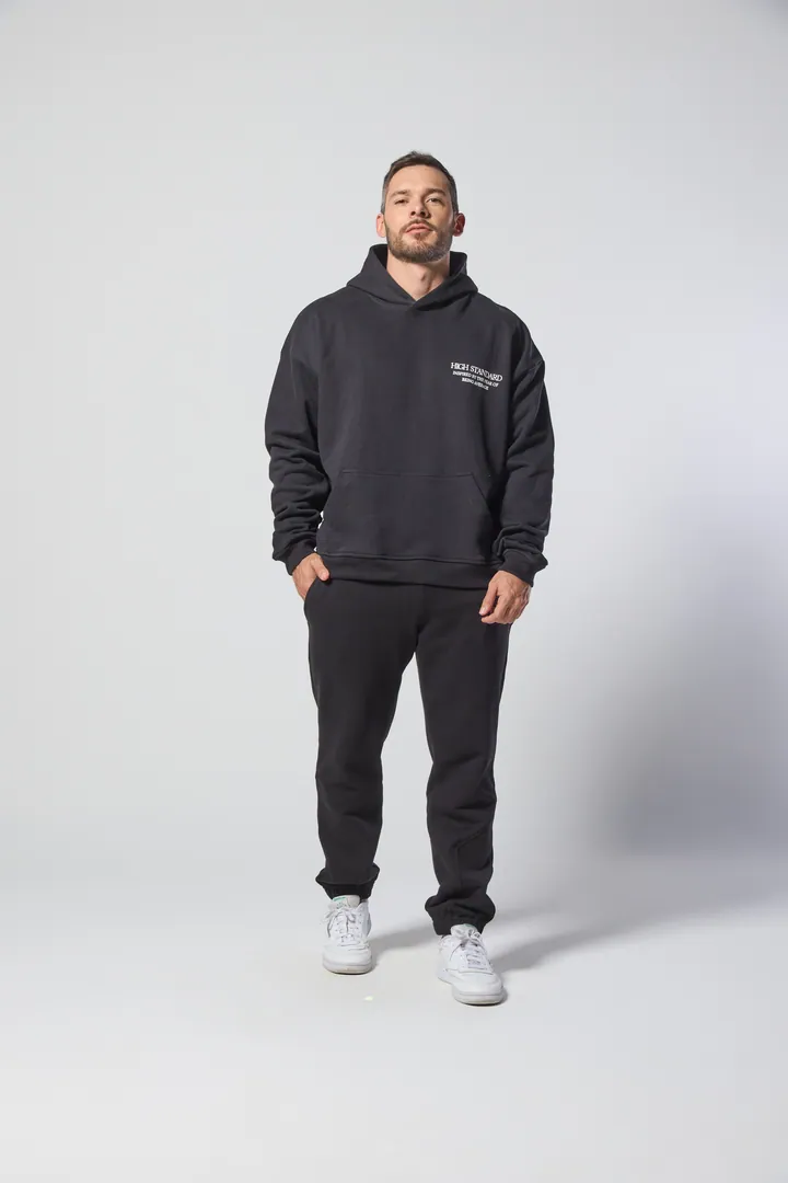 Men Casual: Hoodie & jogger set, Black, front view