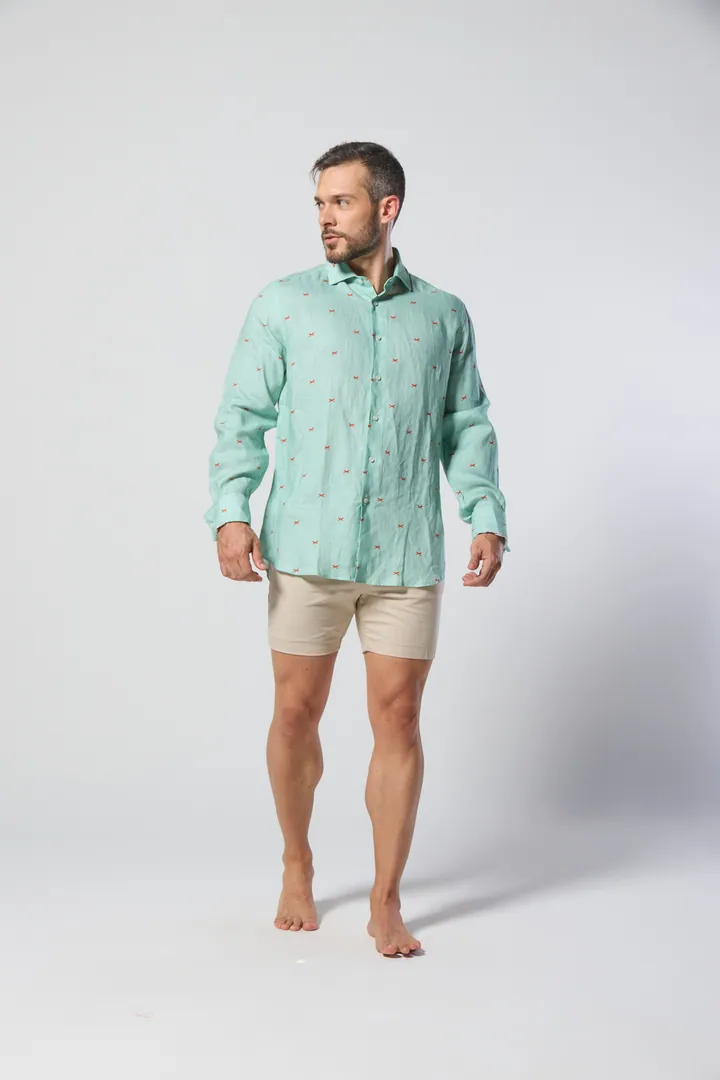 Men · Resort: Printed shirt, Mint, front view