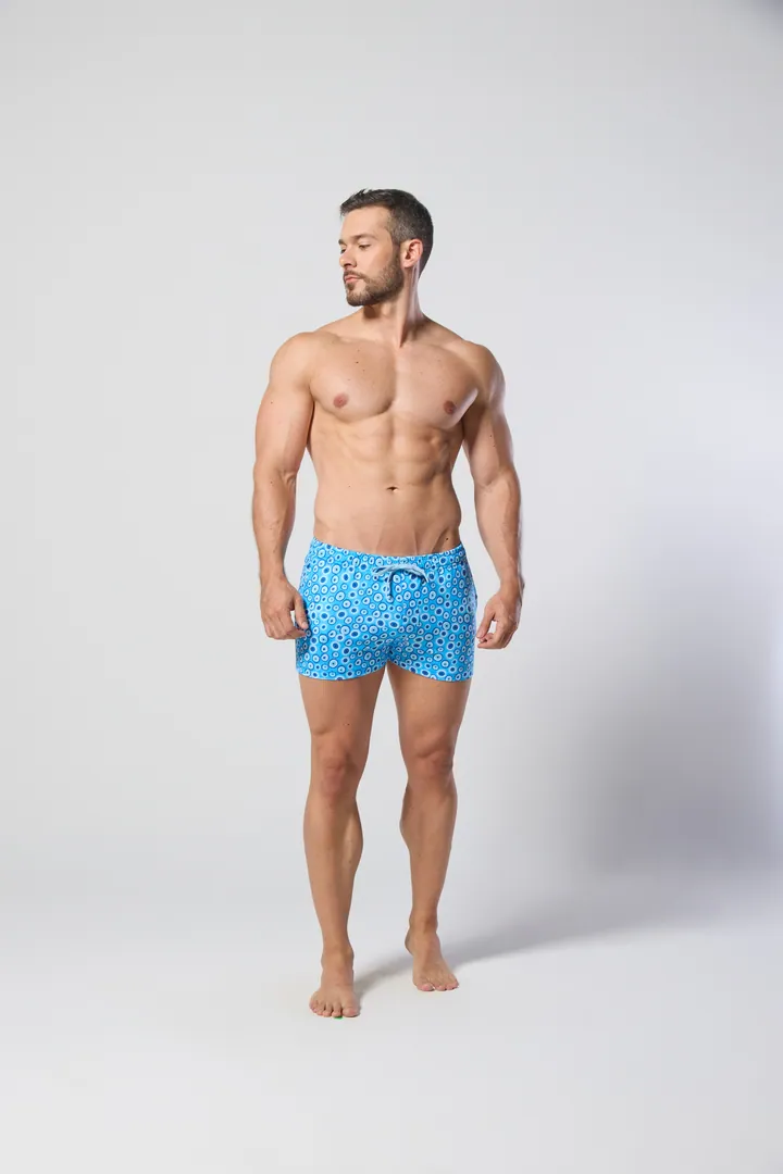 Men · Swimwear: Swim short, Turquoise, front view