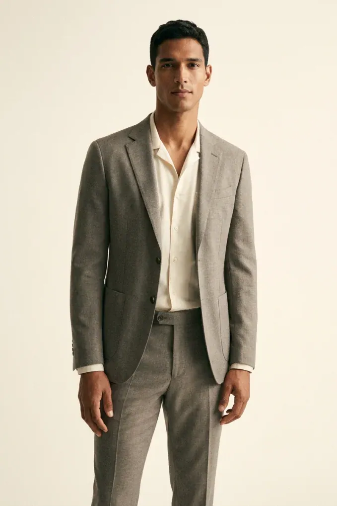 Programs · Uniforms: Men's blazer & trousers, Grey, front view