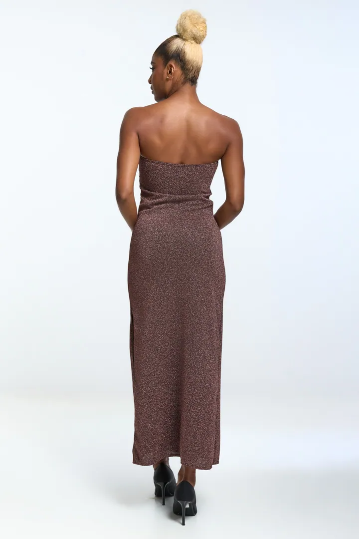 Women · Resort: Ring bandeau maxi dress, Rose gold, back view