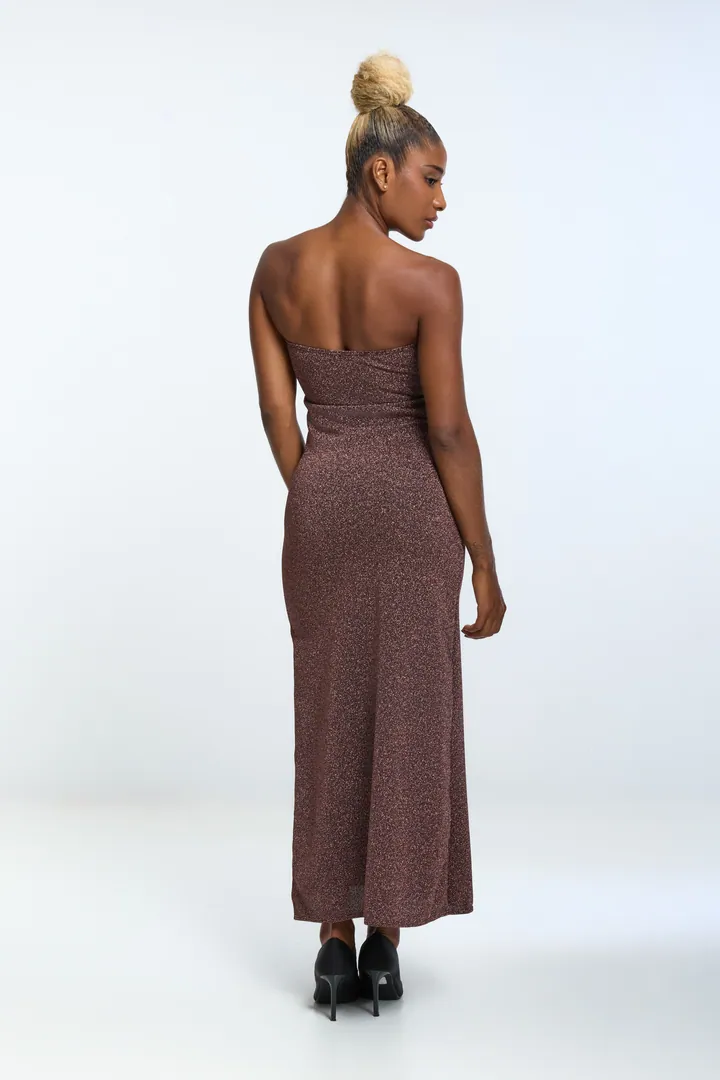 Women · Resort: Ring bandeau maxi dress, Rose gold, side view