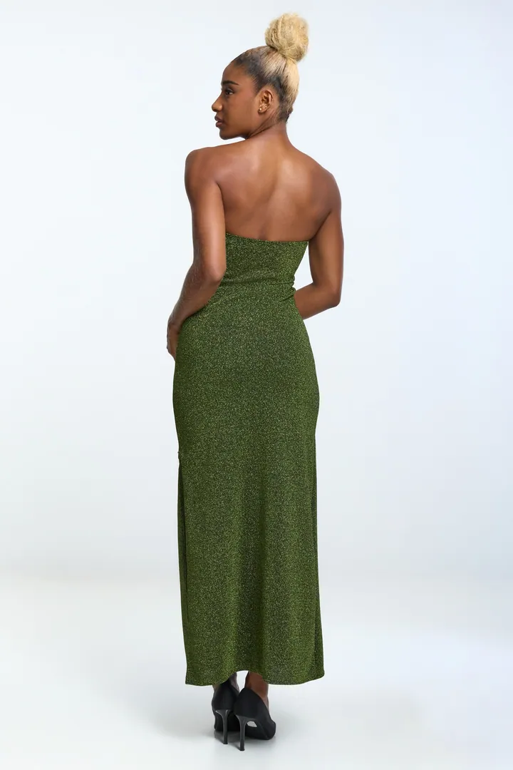 Women · Resort: Ring bandeau maxi dress, Shimmer green, side view