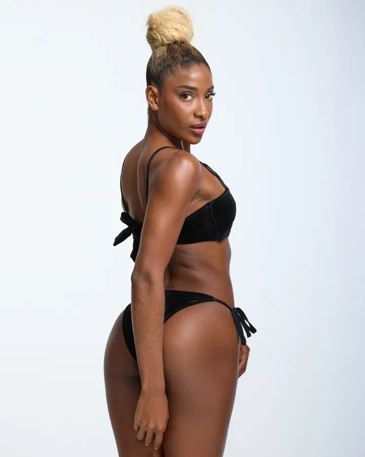Women · Swimwear: Ring bandeau bikini, Black, side view